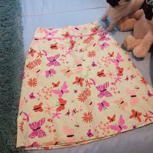 Lilly Pulitzer A-Line Mini Skirt in Cream and Yellow